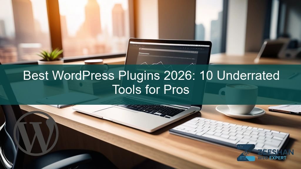 best wordpress plugins 2026 - A developer reviewing a WordPress site dashboard on a high-end monitor.