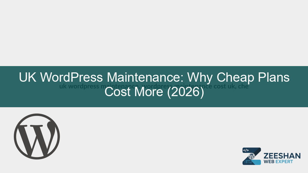 uk wordpress maintenance — professional developer fixing a broken website on a laptop in a London office