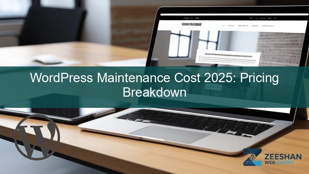 wordpress maintenance cost — a business owner reviewing pricing plans on a tablet