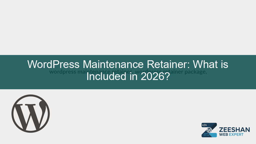 wordpress maintenance retainer — a professional developer monitoring a website security dashboard in 2026.