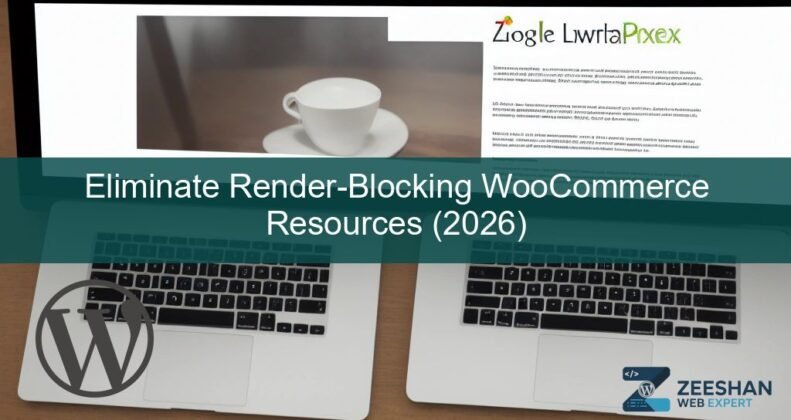 render blocking woocommerce — a business owner looking at a mobile phone showing a slow loading online store with a red speed warning