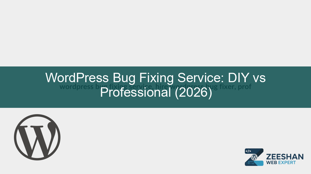 wordpress bug fixing service — a professional developer fixing code errors on a laptop screen