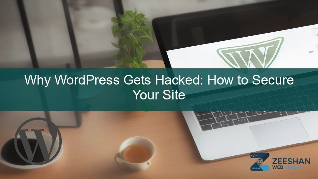 why wordpress gets hacked — a secure laptop showing a clean wordpress dashboard with green security checkmarks