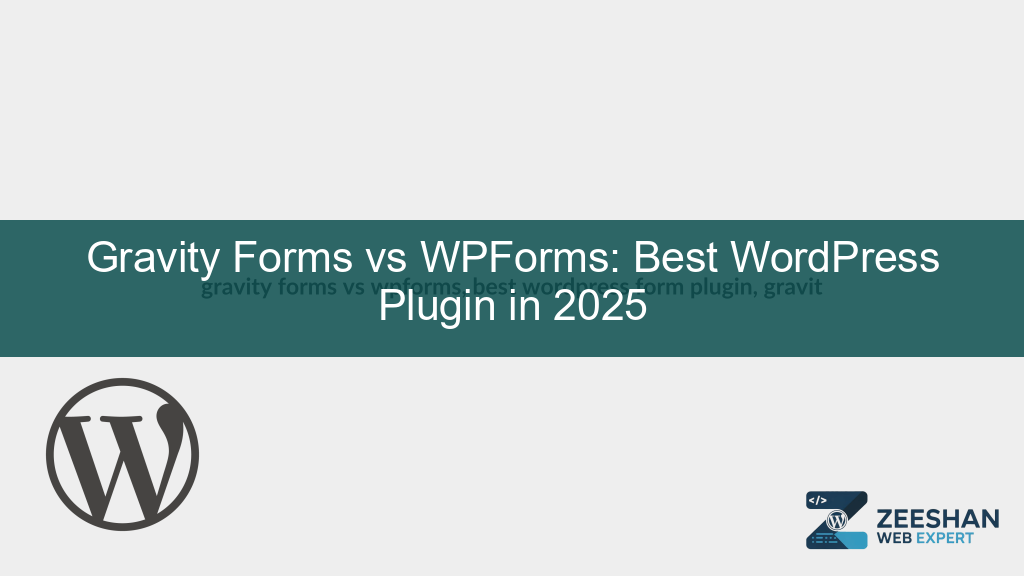 gravity forms vs wpforms — comparison of WordPress form builder plugin interfaces on a laptop screen