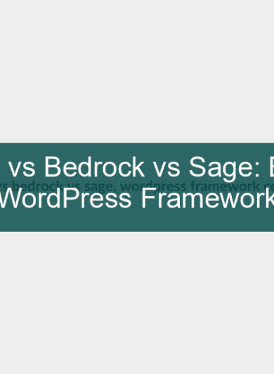 themosis vs bedrock vs sage — a clean split screen comparing three modern WordPress development frameworks