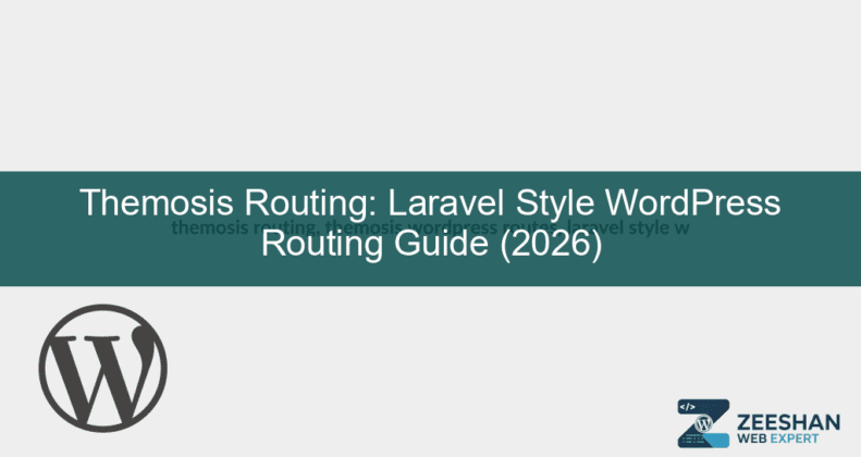 themosis routing — a developer coding custom clean URLs in WordPress on a large screen