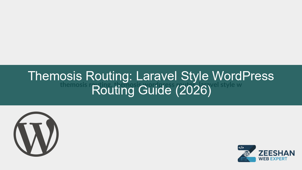 themosis routing — a developer coding custom clean URLs in WordPress on a large screen