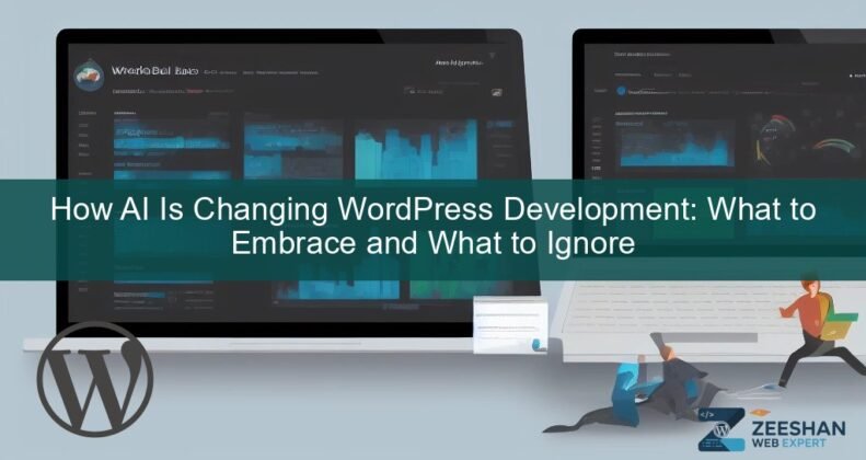 ai wordpress development — developer reviewing website code on laptop
