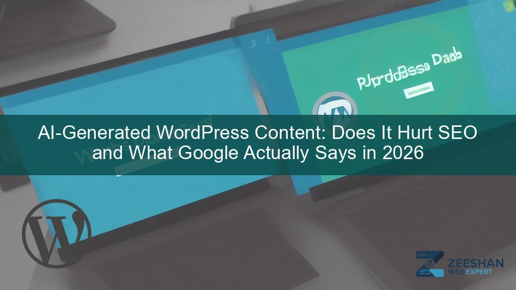 ai content wordpress seo — developer reviewing site health dashboard on laptop