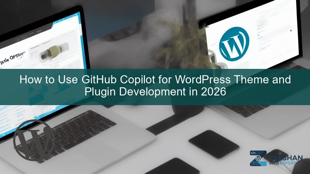 github copilot wordpress — developer coding with AI assistance on laptop