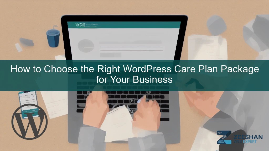 wordpress care plan packages — business owner reviewing website maintenance report on laptop
