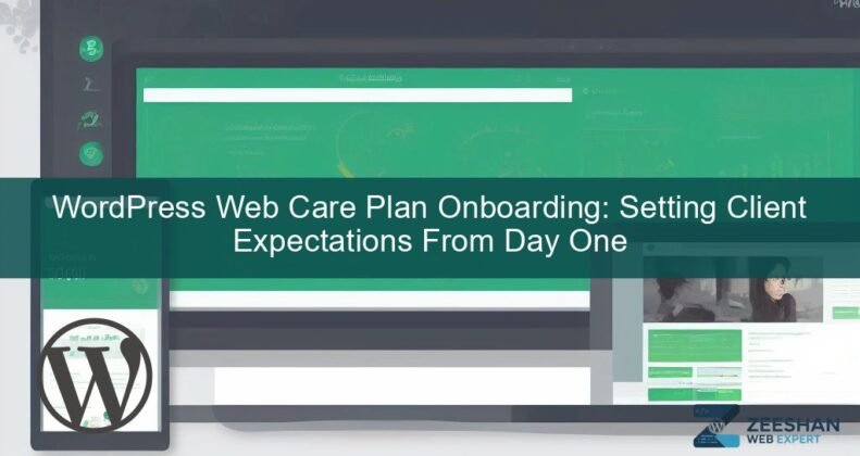 wordpress web care plan — developer reviewing site health dashboard on laptop