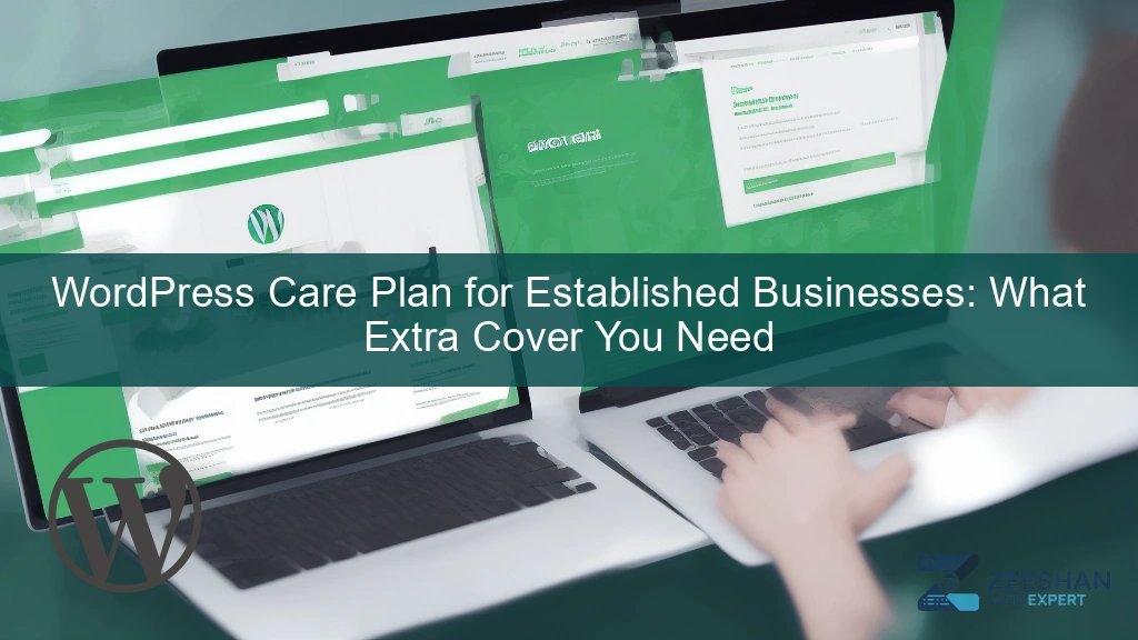 wordpress care plan — business owner reviewing website security on laptop