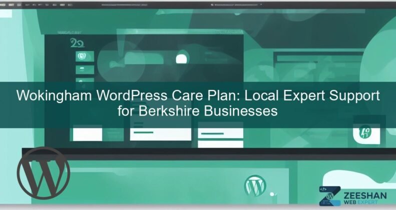 wordpress care plan wokingham — developer reviewing site health dashboard on laptop