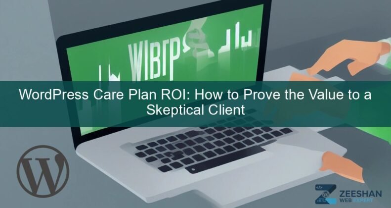 wordpress care plan — business owner reviewing website analytics on laptop