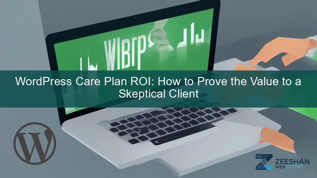 wordpress care plan — business owner reviewing website analytics on laptop
