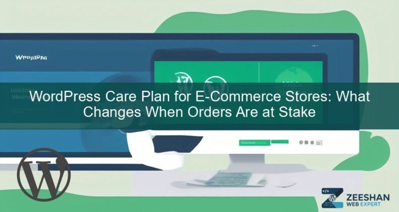 wordpress care plans — e-commerce site owner reviewing dashboard on laptop