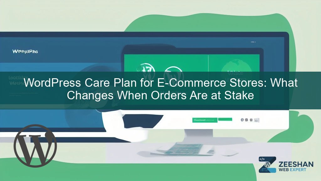 wordpress care plans — e-commerce site owner reviewing dashboard on laptop