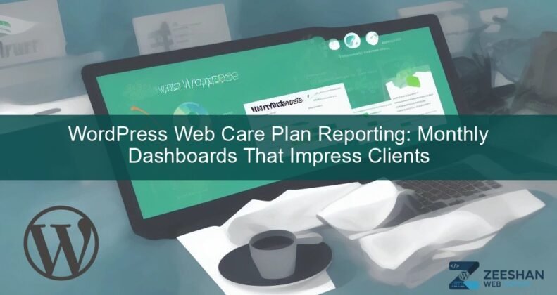 wordpress web care plan — dashboard showing website health and security