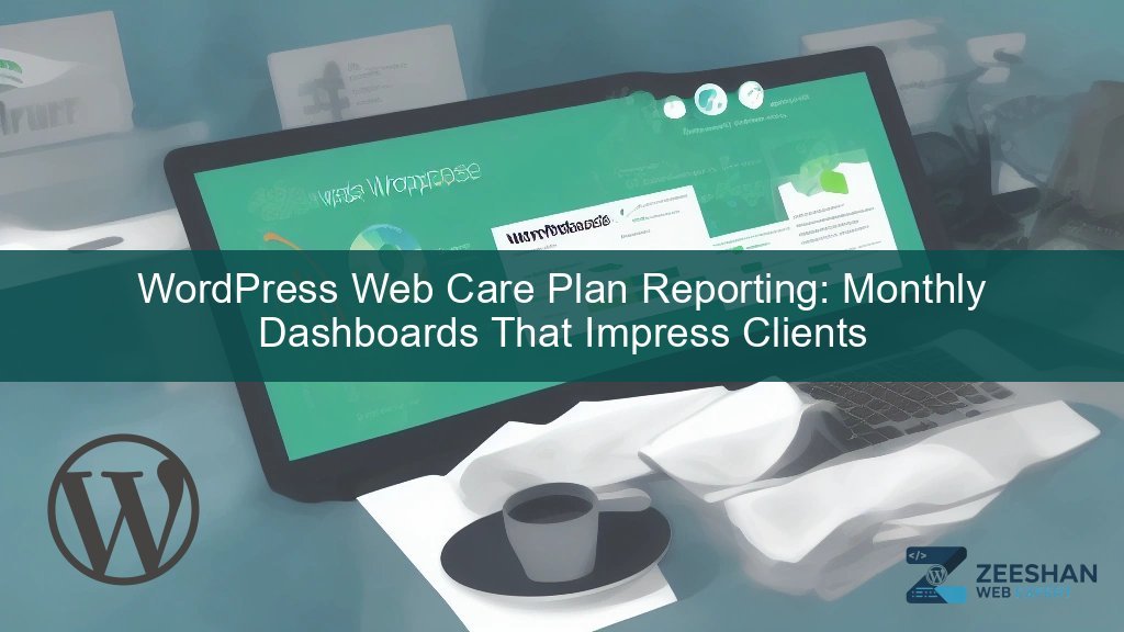 wordpress web care plan — dashboard showing website health and security