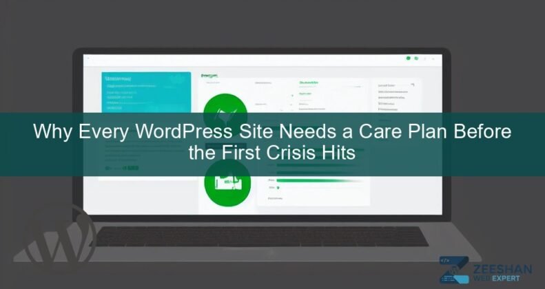wordpress care plans — a secure WordPress dashboard on a laptop