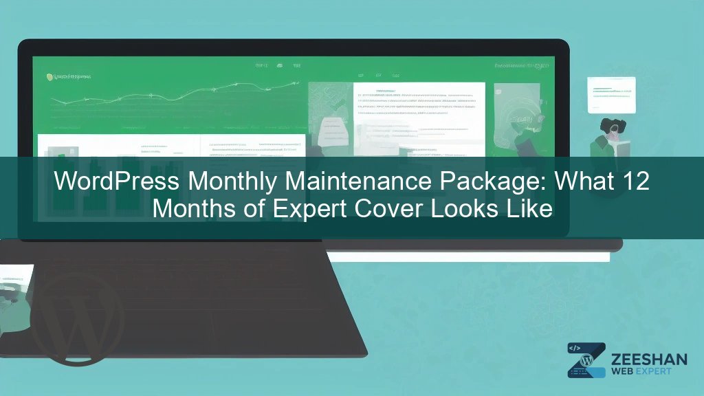 wordpress monthly maintenance package — developer reviewing site health dashboard on laptop