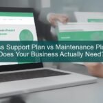 wordpress support plan — business owner reviewing website security dashboard