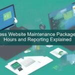 wordpress website maintenance package — developer reviewing site health dashboard on laptop