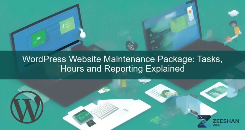 wordpress website maintenance package — developer reviewing site health dashboard on laptop