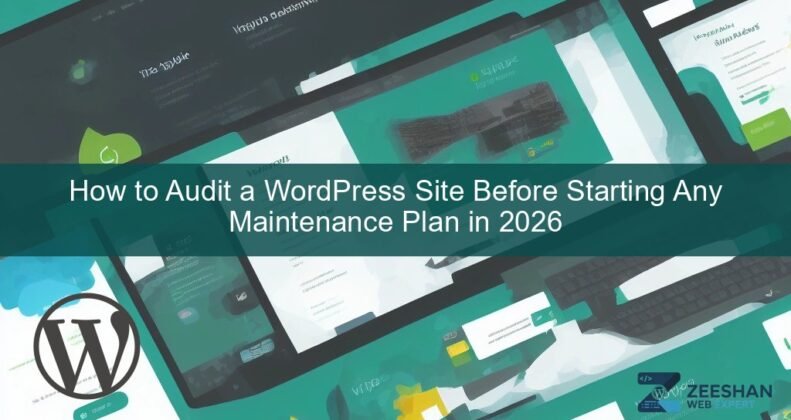 wordpress maintenance plan — developer reviewing site health dashboard on laptop