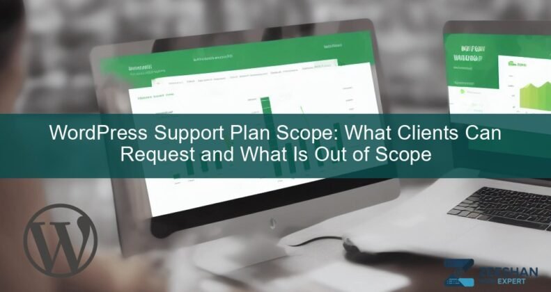 wordpress support plan — expert analyzing website performance on a laptop