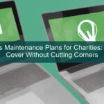 wordpress maintenance plans — charity website on laptop with secure lock icon