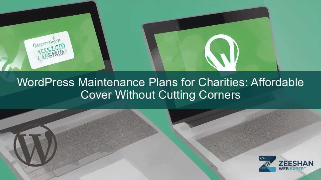 wordpress maintenance plans — charity website on laptop with secure lock icon