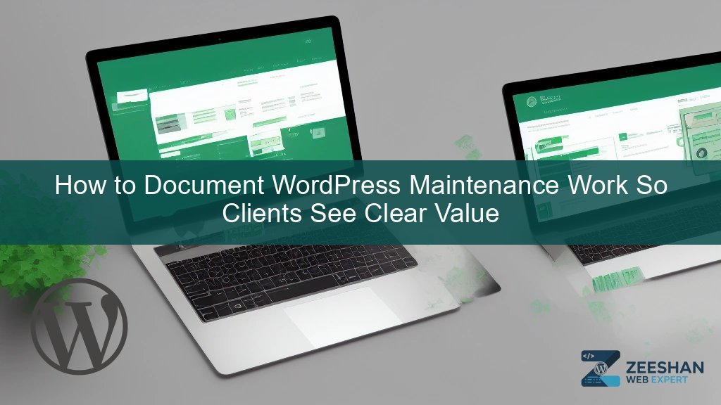 wordpress maintenance plan — developer reviewing site health dashboard on laptop