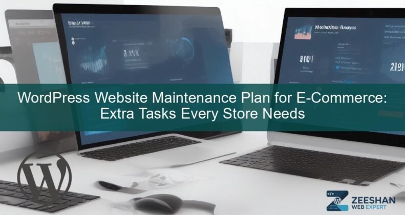 wordpress website maintenance plan — e-commerce site owner reviewing analytics