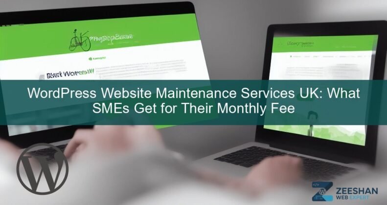 wordpress website maintenance services uk — business owner reviewing website on laptop
