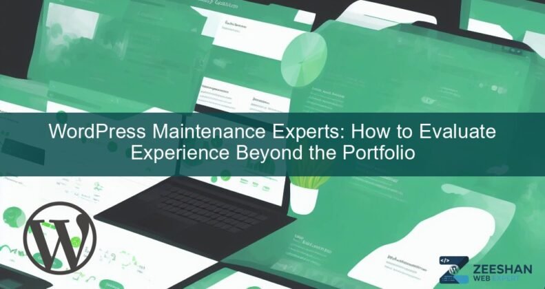 wordpress maintenance experts — developer reviewing site health dashboard on laptop