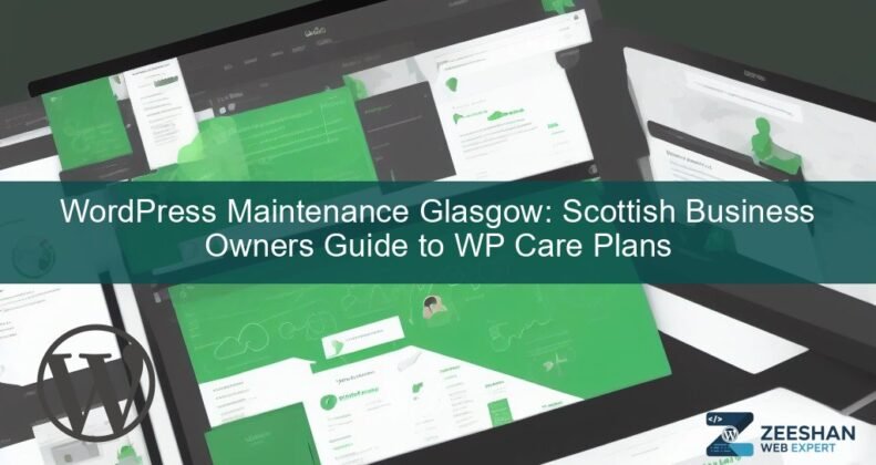 wordpress maintenance glasgow — scottish business owner reviewing website on laptop