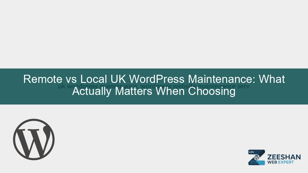 uk wordpress maintenance — expert reviewing site performance on laptop