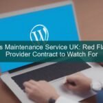 wordpress maintenance service uk — expert reviewing contract terms on laptop