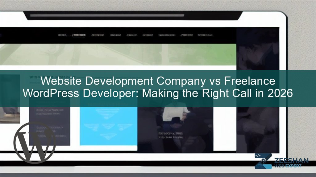 A business owner choosing between a website development company and a freelance WordPress developer