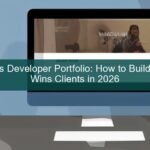 A professional WordPress developer portfolio website on a laptop screen in 2026