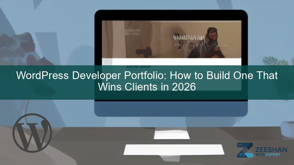 A professional WordPress developer portfolio website on a laptop screen in 2026