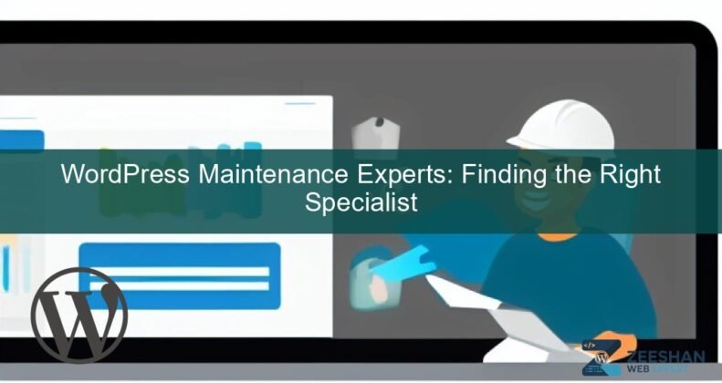 WordPress maintenance expert working on a laptop with a secure lock icon