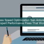 wordpress speed optimization san antonio - local expert reviewing site speed test results on a laptop