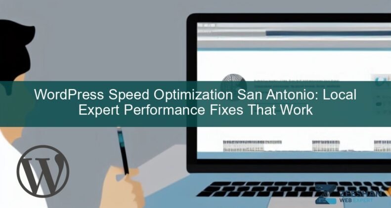 wordpress speed optimization san antonio - local expert reviewing site speed test results on a laptop